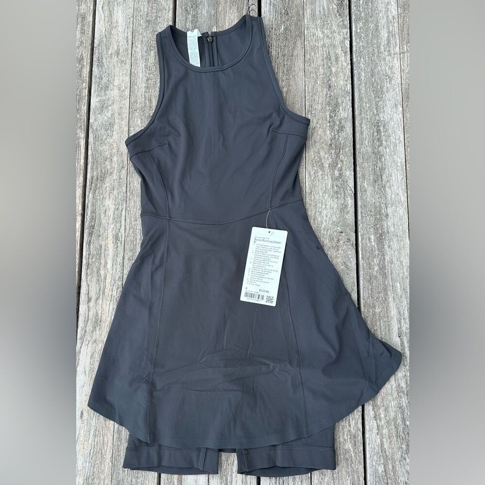 Lululemon Running Dress 8" Graphite Grey size 4 NWT tennis with shorts